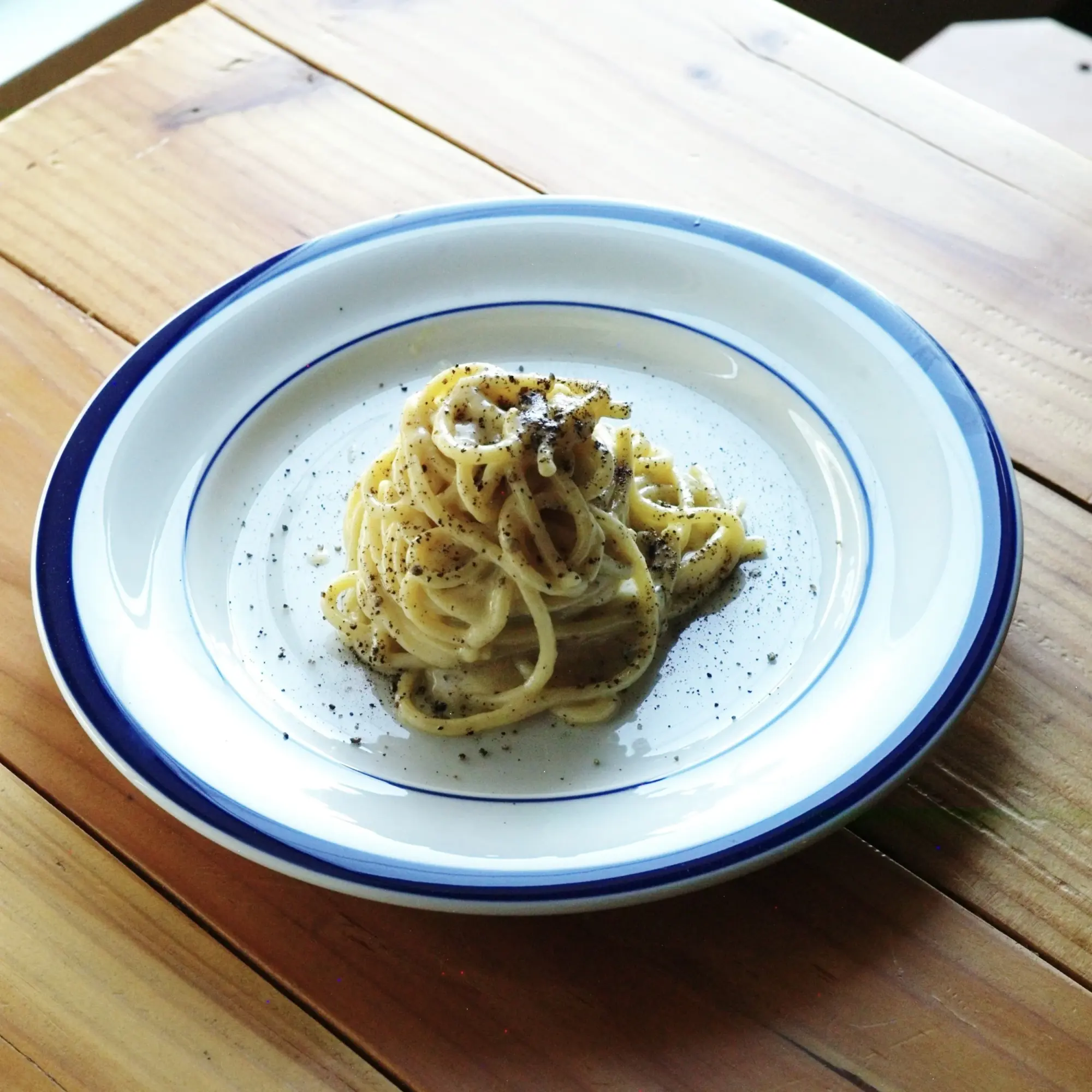 A plate of spaghetti at Spina, an Italian restaurant